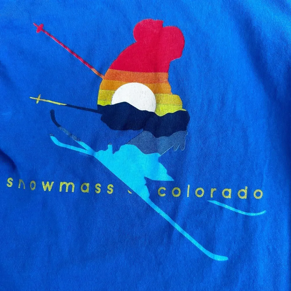 Snowmass Colorado Long Sleeve Tee - Size XS - Blue